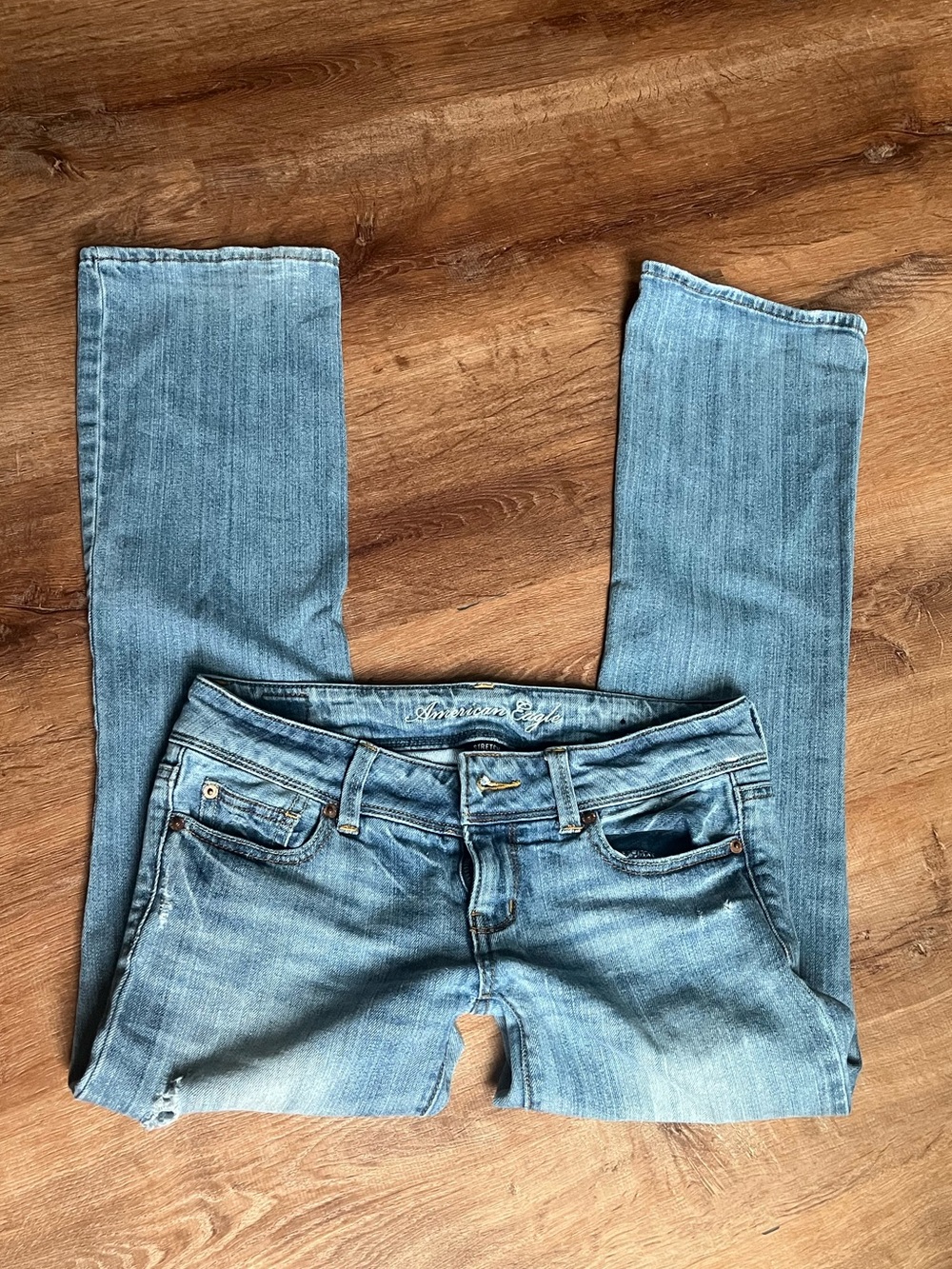 American Eagle Outfitters Y2K  Low rise Light Blue Denim Shorts